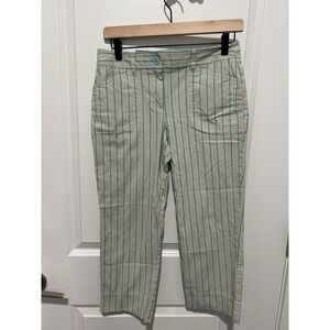 ✨ Ann Taylor Loft Ankle Pants Women Petite‎ 4P Multi Stripe 98% Cotton Cropped